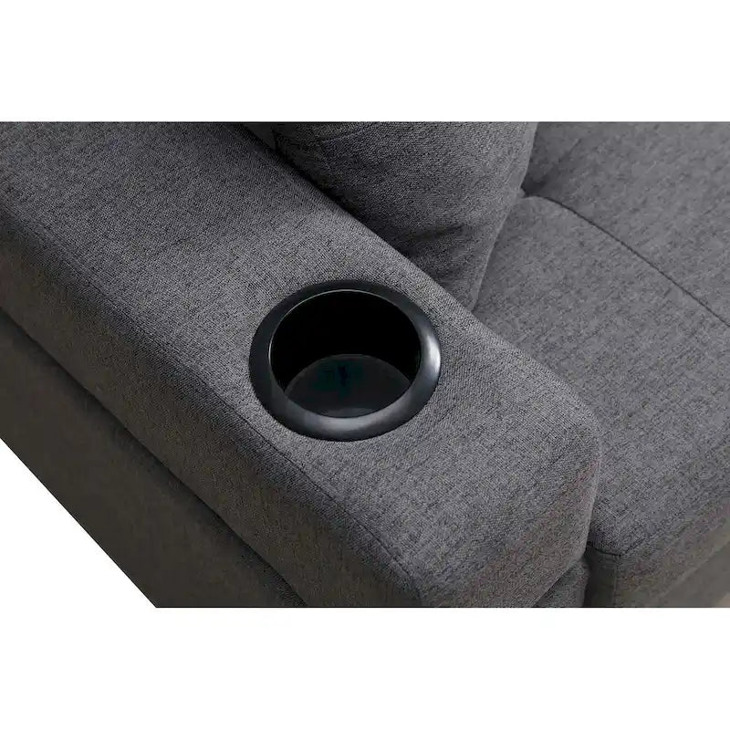Living room sofa with convertible chaise longue