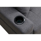 Living room sofa with convertible chaise longue