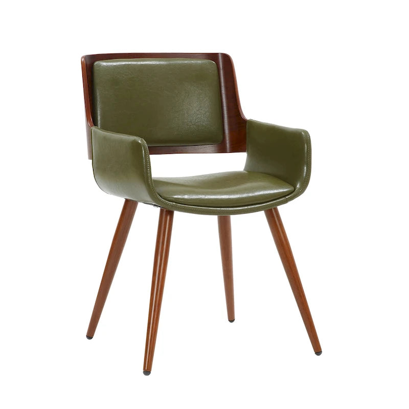 Carson Carrington Kjerringvag Faux Leather Mid-Century Dining Chair with Metal Legs