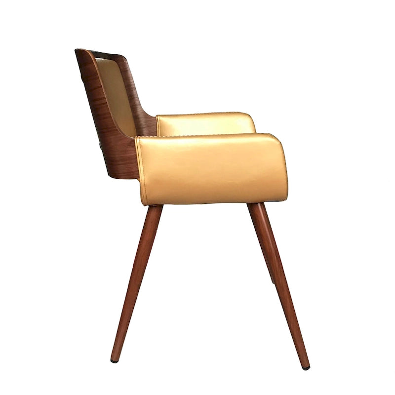 Carson Carrington Kjerringvag Faux Leather Mid-Century Dining Chair with Metal Legs