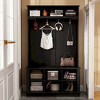 Hall Tree Storage Bench Shoe Rack Entryway Hall Tree Shoe Storage