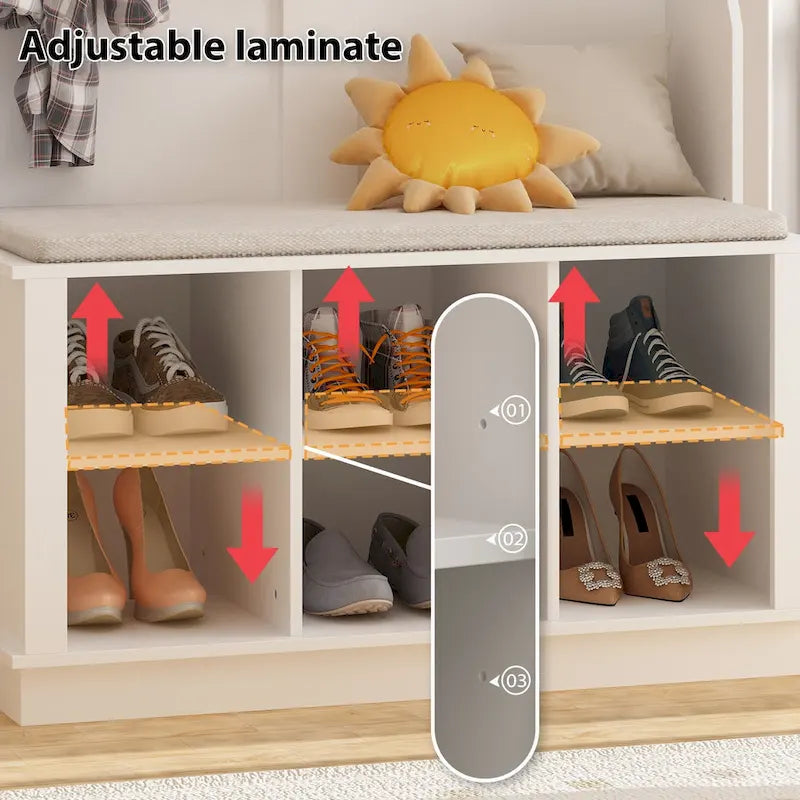 Hall Tree Storage Bench Shoe Rack Entryway Hall Tree Shoe Storage