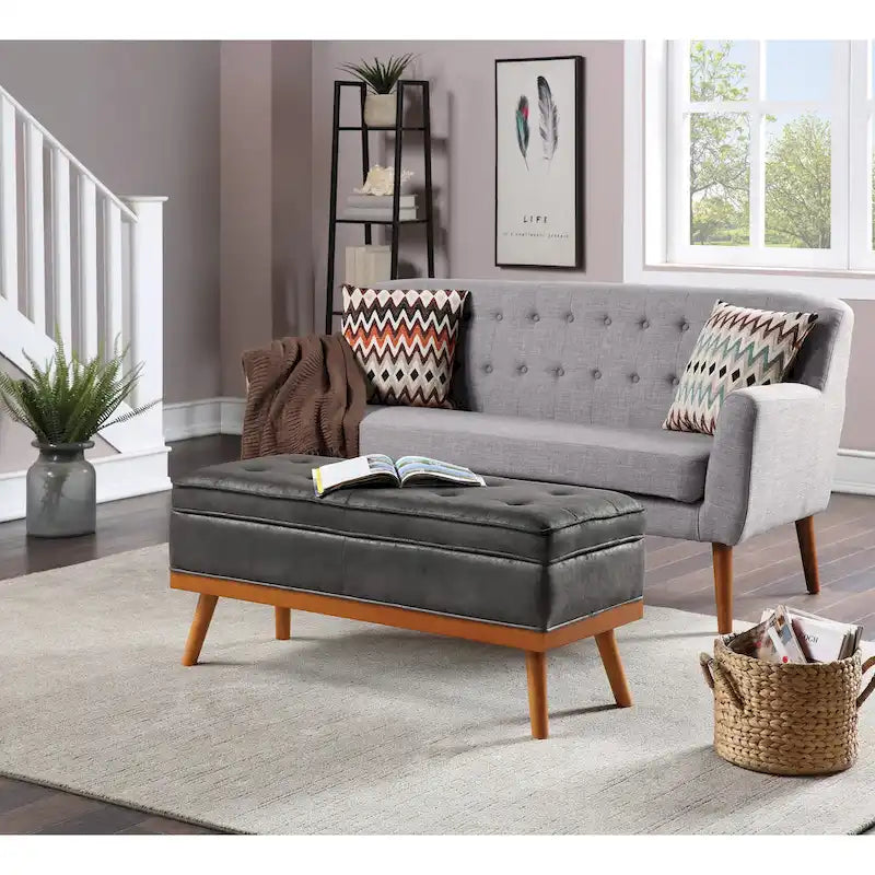 Carson Carrington Sastamala Mid-century Storage Bench