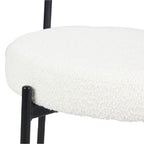 Roundhill Furniture Burbank Modern Round Boucle Dining Chairs, Set of 2