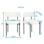 Roundhill Furniture Burbank Modern Round Boucle Dining Chairs, Set of 2