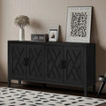 4 Door Wooden Twill Sideboard American Country Vintage Old Living Room Dining Room Hallway Entryway Cabinet
