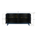 4 Door Wooden Twill Sideboard American Country Vintage Old Living Room Dining Room Hallway Entryway Cabinet