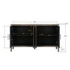4 Door Wooden Twill Sideboard American Country Vintage Old Living Room Dining Room Hallway Entryway Cabinet