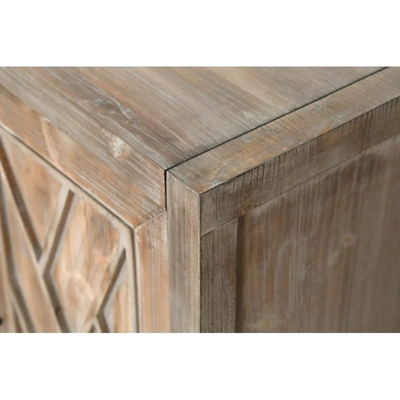 4 Door Wooden Twill Sideboard American Country Vintage Old Living Room Dining Room Hallway Entryway Cabinet