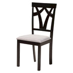Luise Modern and Contemporary 5-Piece Wood Dining Set-Grey/Dark Brown
