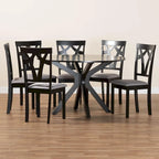 Luise Modern and Contemporary 5-Piece Wood Dining Set-Grey/Dark Brown