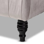 Transitional Velvet Fabric Cocktail Ottoman