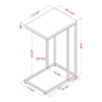 Rendrick Industrial 16-inch Steel C-shaped Side Table