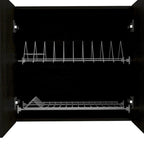 TUHOME Portofino 150 Wall Cabinet with 2 Double Doors, Dish Rack, 2 Open Shelves, and 2 Inner Shelves - N/A