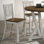 Furniture of America Theile Rustic Wood Counter Height Chairs, Set of 2
