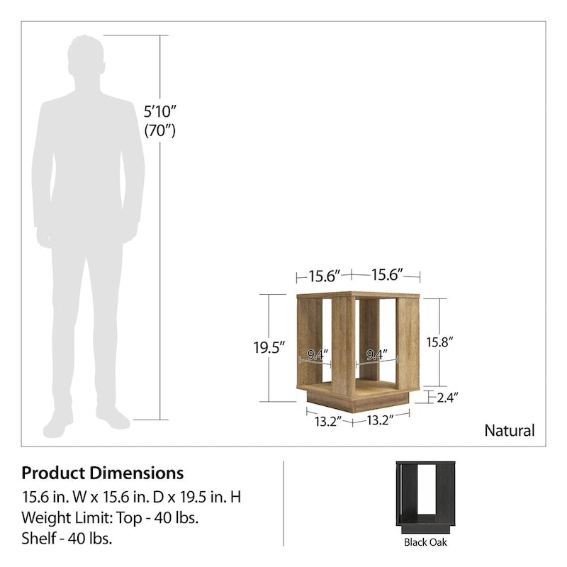 Ameriwood Home Novaris Contemporary Side Table