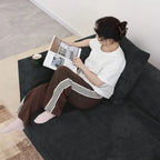 102 L-shape Corduroy Upholstered Sectional Couch Oversize Modern Minimalist Sofa
