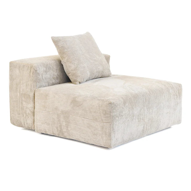102 L-shape Corduroy Upholstered Sectional Couch Oversize Modern Minimalist Sofa