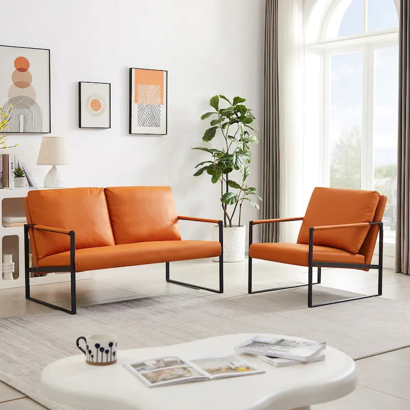 Accent Arm Chair with Extra Thick Padded Backrest and Seat Cushion Sofa Chairs