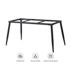 70.8 inch rectangular white kitchen dining table, with a sintered stone marble tabletop, metal legs