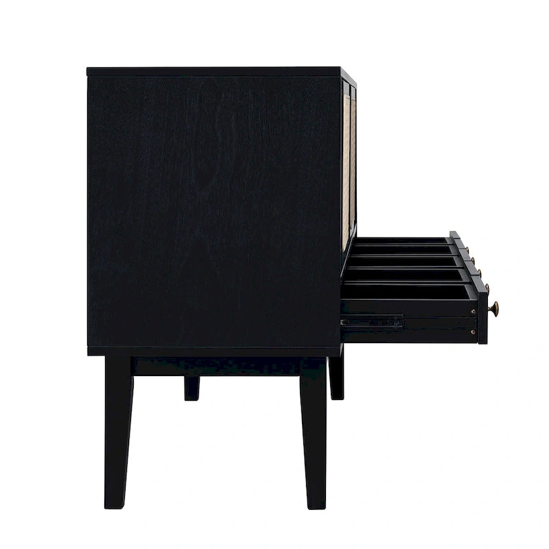 SEI Furniture Mid-century Modern TV Stand Media Console for TV's up to 68