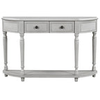 Nestfair Retro Wooden Console Table with Open Shelf Two Drawers