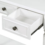 Nestfair Retro Wooden Console Table with Open Shelf Two Drawers