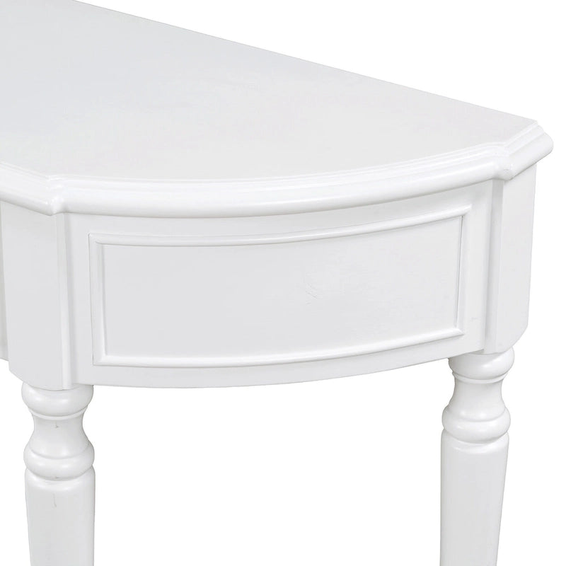 Nestfair Retro Wooden Console Table with Open Shelf Two Drawers