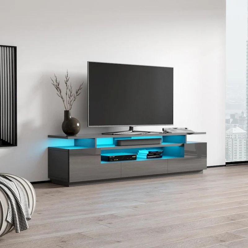 Strick & Bolton Sparkes 77-inch High Gloss TV Stand with LED Lights