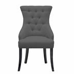 Set of 2 Alei Beige Fabric Dining Chair Wing Chair with Tufted Buttons