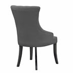 Set of 2 Alei Beige Fabric Dining Chair Wing Chair with Tufted Buttons