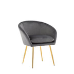 Porthos Home Lakia Dining Chairs, Velvet Upholstery, Gold Metal Legs