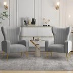 Upholstered Wingback Accent Chair - 26.4W x 37.8H x 32.6D