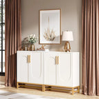 Sideboard Buffet Cabinet with Storage, Modern 4 Doors Buffets with Adjustable Shelf for Living Room Kitchen Dining Room Hallway