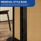 Moasis Round Pedestal Dining Table for 4 with Rattan Circular Base