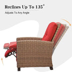 CUSchoice All-Weather Wicker Recliner with Cushion