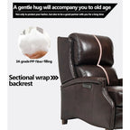 Hekkin Genuine Leather Power Recliner with Adjustable Headrest and USB Port Ultra-Comfy Living Room Seating