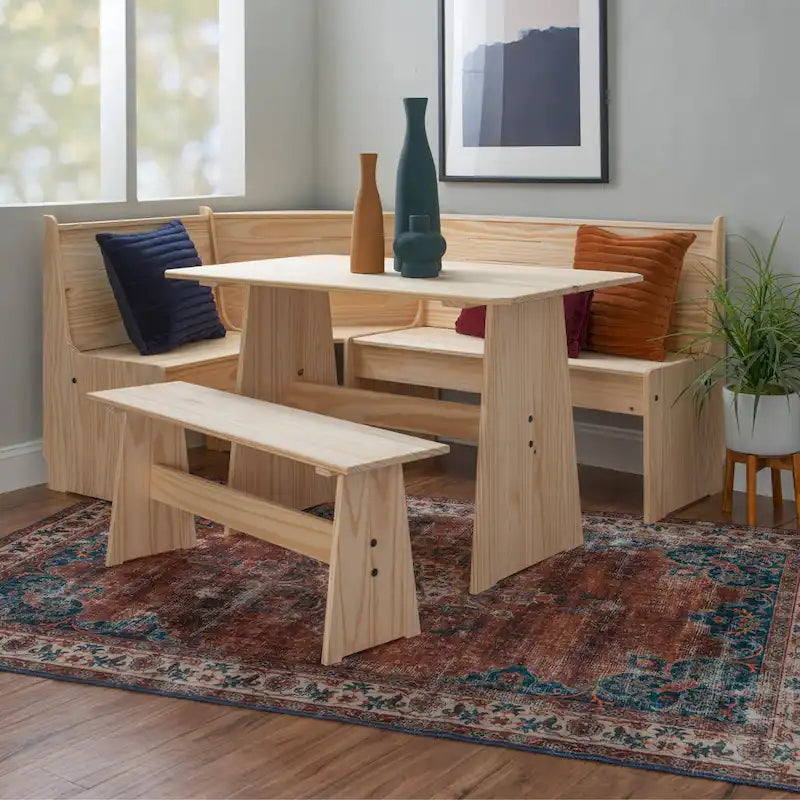 Wendell Solid Wood Corner Breakfast Nook Dining Set