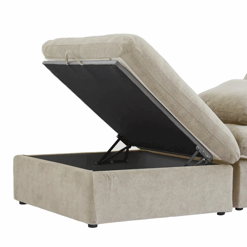 Widen Down Filled 5-Piece Sectional and Ottoman