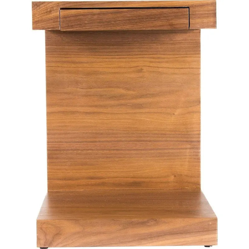 Aurelle Home Carson Wood C Shaped Accent Table