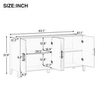 Accent Storage Cabinet Sideboard Wooden Cabinet with Metal Handles for Hallway, Entryway, Living Room, Bedroom