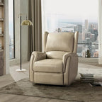 Eliseo Genuine Leather Power Recliner with USB Port and Wingback Design