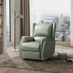 Eliseo Genuine Leather Power Recliner with USB Port and Wingback Design