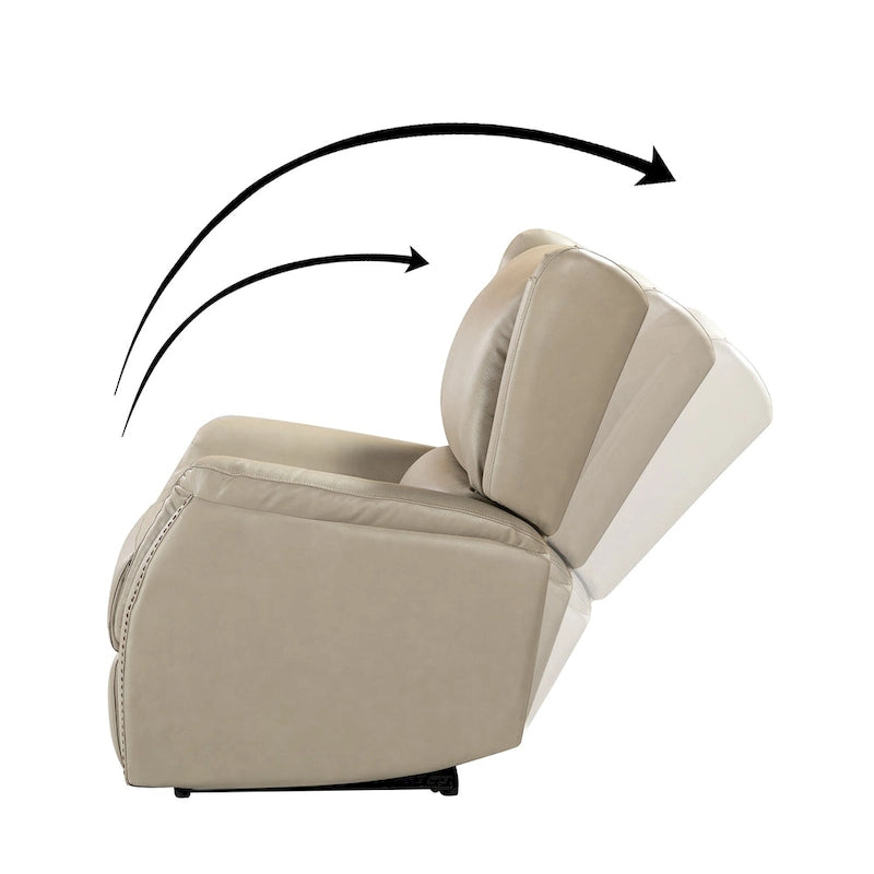 Eliseo Genuine Leather Power Recliner with USB Port and Wingback Design