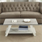 Roundhill Furniture The Gray Barn Cedar Ridge Contemporary Replicated Wood Shelf Coffee Table