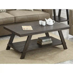 Roundhill Furniture The Gray Barn Cedar Ridge Contemporary Replicated Wood Shelf Coffee Table