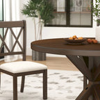 Roundhill Furniture Windvale Cross-Buck Base Dining Table