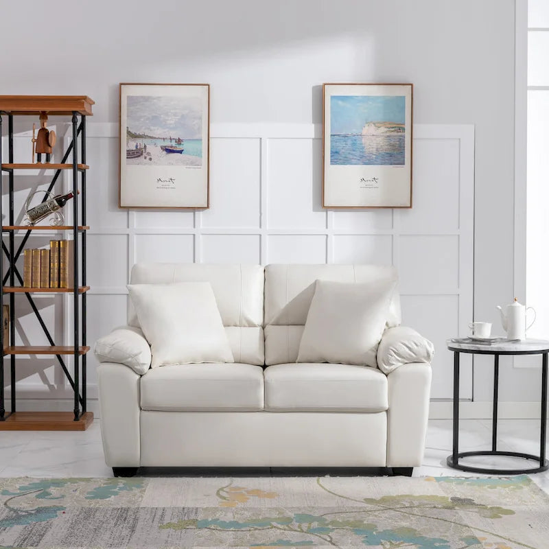 Morden Fort Upholstered Loveseats for Living Room,Two-Seater Sofa Faux Leather