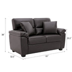 Morden Fort Upholstered Loveseats for Living Room,Two-Seater Sofa Faux Leather