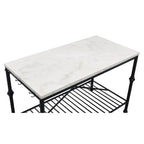 Avya Contemporary White and Gold 58-inch Wide Marble Top Kitchen Island by Furniture of America